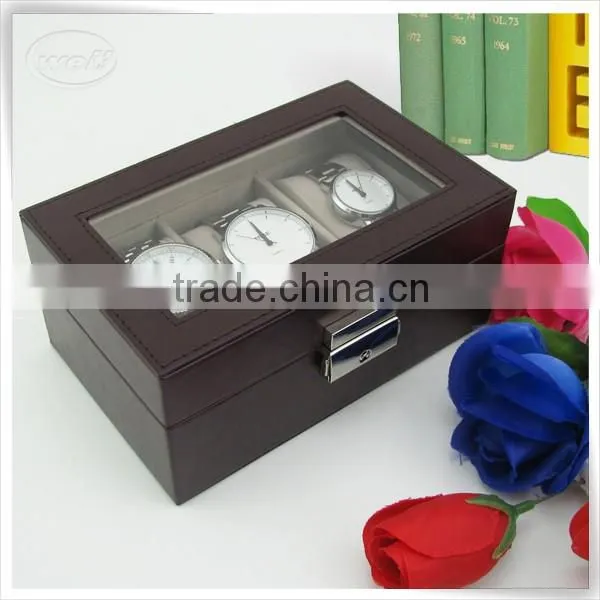 pu leather handmade luxury single pocket watch case holders for men