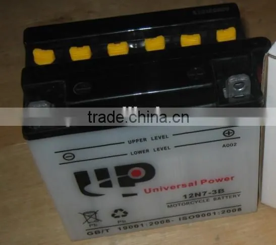 Dry Charged Vented Motorcycle Battery 12N7A-3A 12V 7AH