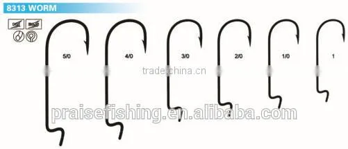 White Nickle high carbon steel PR-8313 WORM wholesale fishing hook