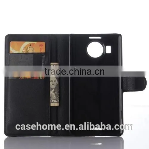 Lichi Pattern PU Leather Flip Wallet Cover for Microsoft Lumia Phones