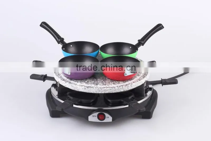 900W 6-Person Raclette Grill With Glass Plate RG-106G