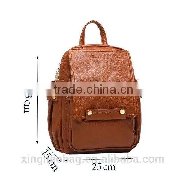 2014 Korean style fashion leather school backpack for girls