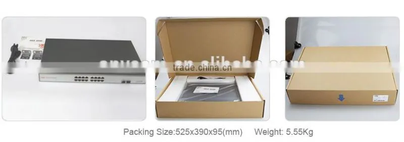 16 port gigabit PoE switch with 48V output IEEE802.3af