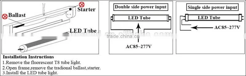Alibaba china hot selling korea led light tube