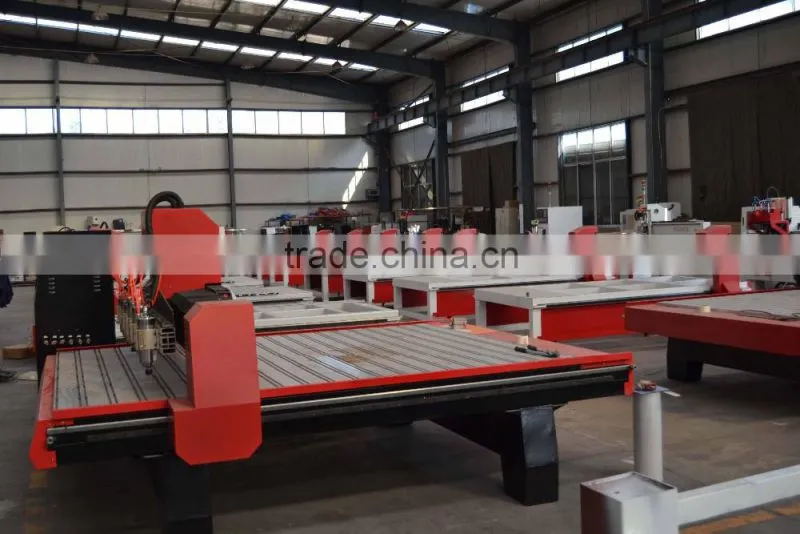 KC1325A-3S Wooden Door Manufacturing Machines CNC Router With 3 Air Cooling 4.5kw HSD Spindles for MDF Cutting Engraving