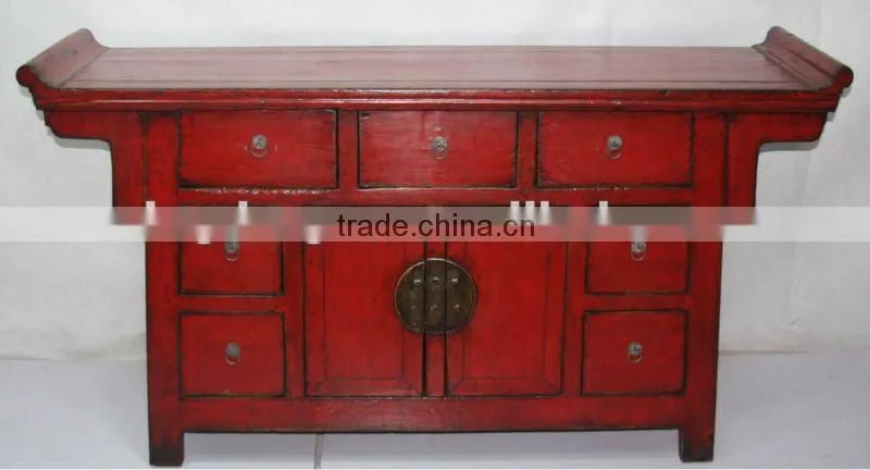 Chinese antique red TV cabinet
