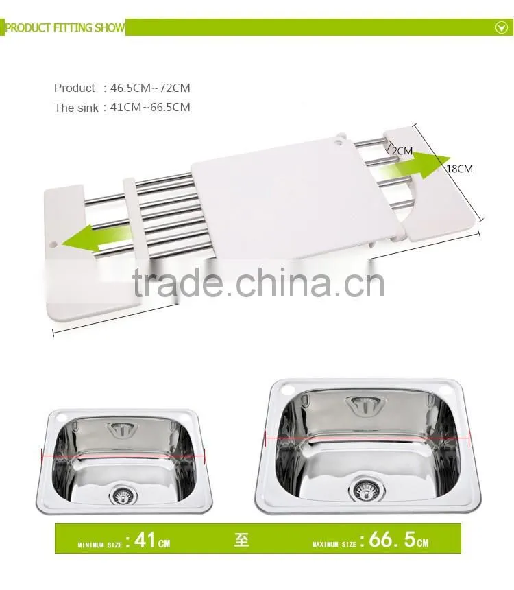 S/S+ABS 18*42*2 High quality products kitchen slide rack/stainless steel portable kitchen rack/drying rack/adjustable sink rack