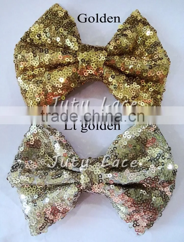 25colors of high quality decoration tutus bowknots -7inch big sequin fabric hair bows