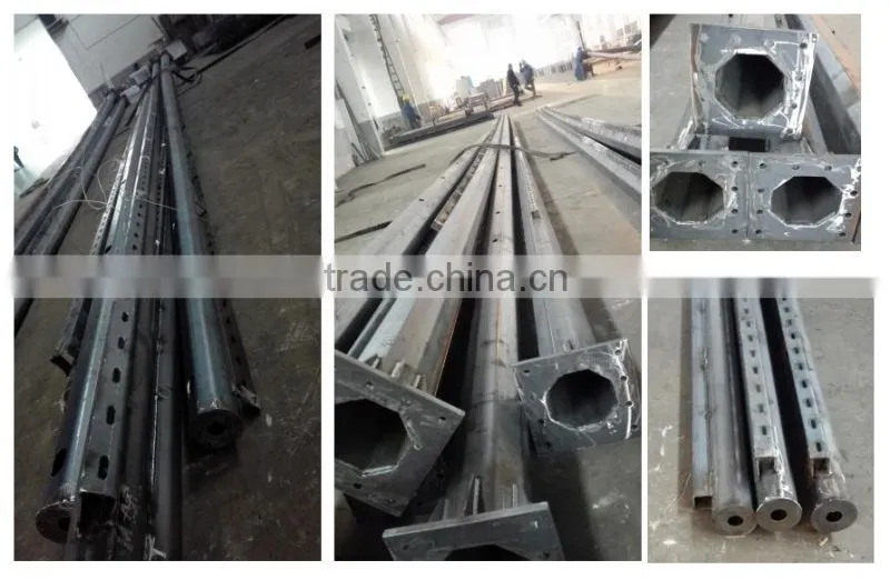 10 meters octagonal road traffic signal cctv steel pole