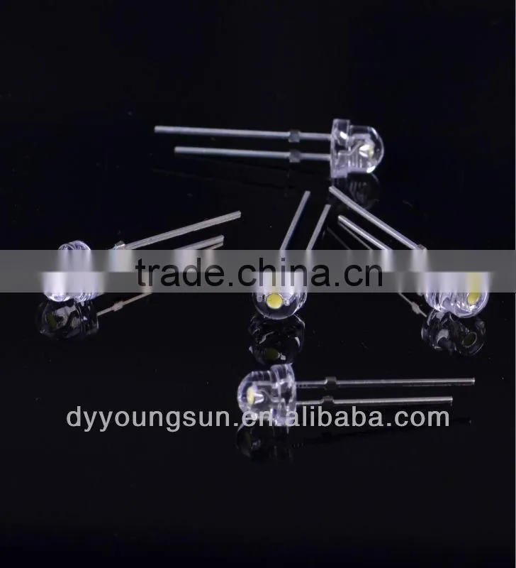 Super Bright Water Clear White 5mm strawhat led diode
