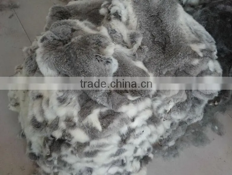 Factory direct supply Natural grey color 100% real rabbit fur plate