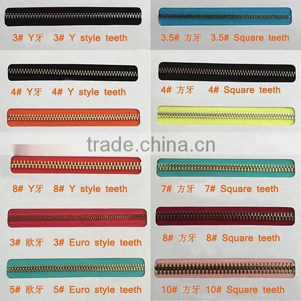 Two way open end metal zipper and double sliders metal zipper