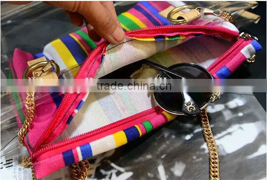 wholesale lightweight cheap pvc handbag with chain