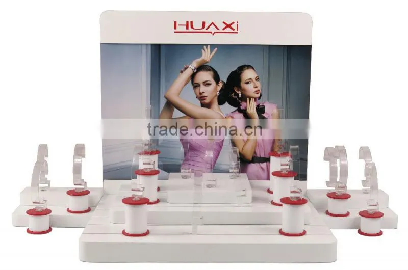 Guangzhou 4 layers customized MDF display cabinet with lock