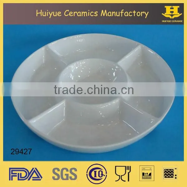Porcelain assorted plate with six compartments