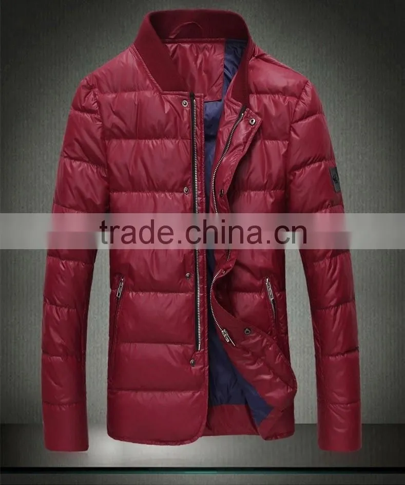 Custom 2015 menswear new feather coat in winter Eiderdown outerwear men's down jacket casual jacket men suit