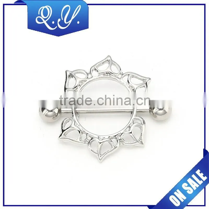 Heart shaped vibrating nipple rings