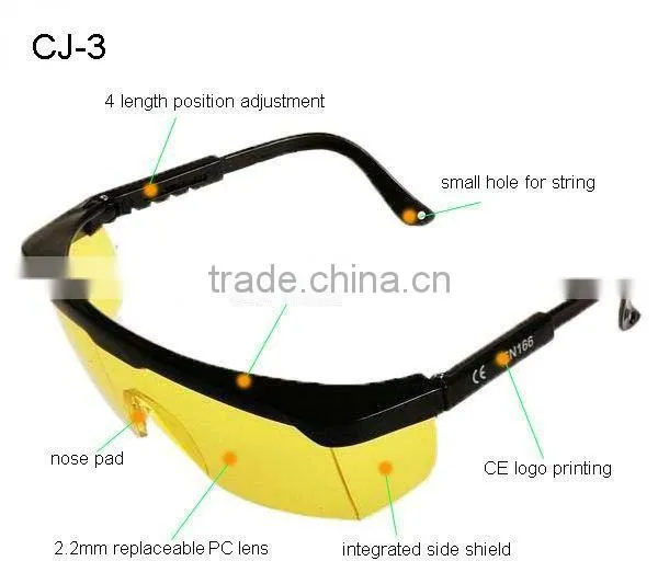 2016 best selling safety glasses 2.2mm PC lens safety protective eye glasses clear lens lab safety glasses for sales