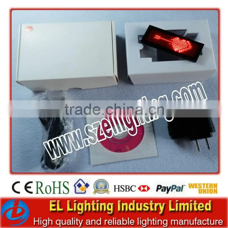 LED name Badge,heart-shaped led badge