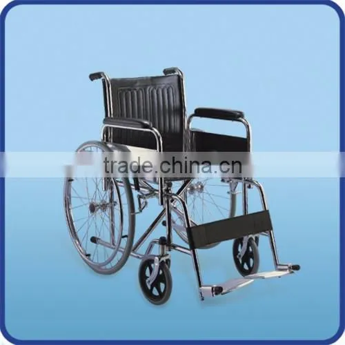 high quality chromed steel manual wheelchair