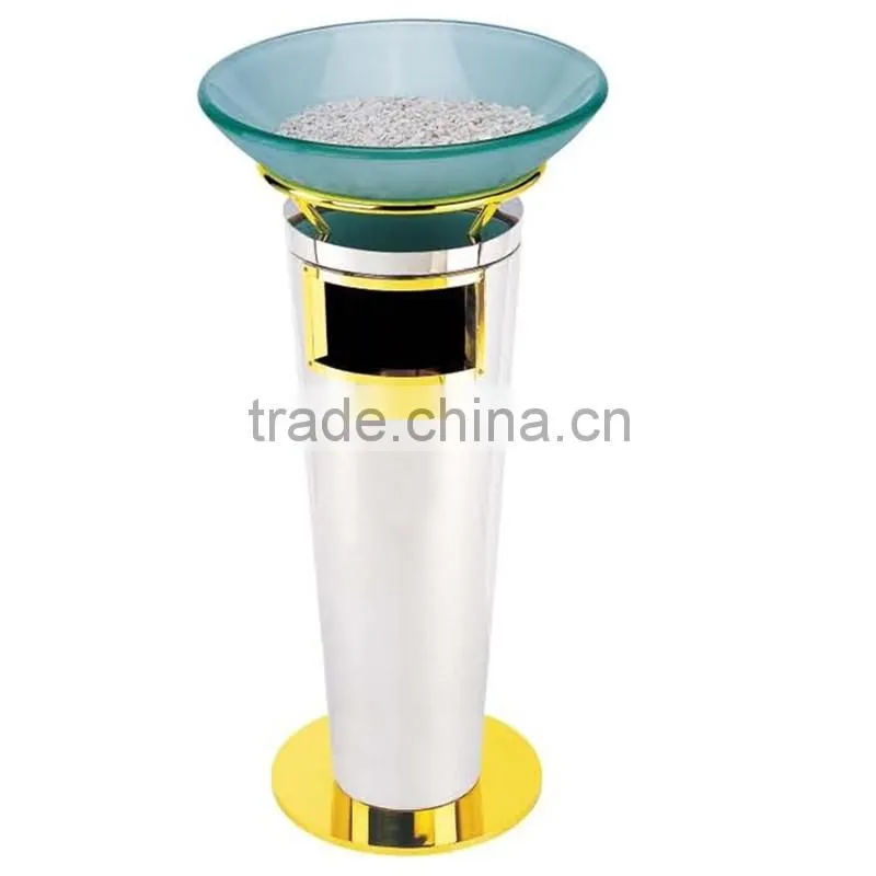 Iron grilled white paint decorative conical indoor garage trash bin