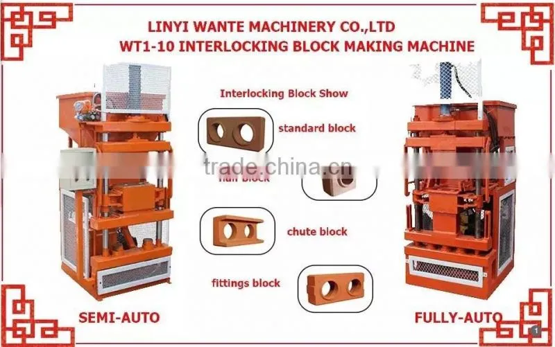 WANTE MACHINERY Quality Assured brick machine WT1-10 portable brick making machine