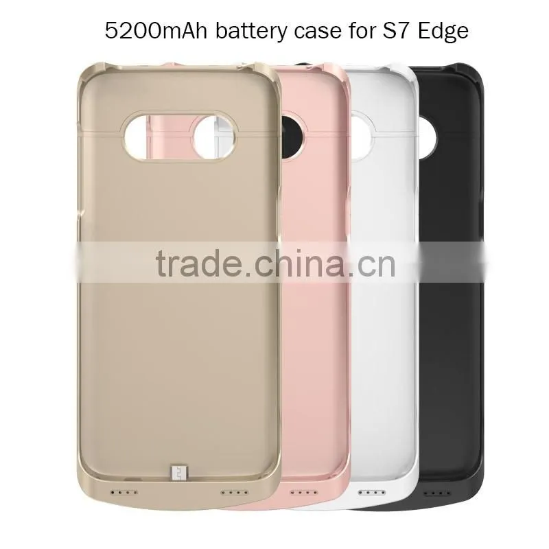 Mobile phone shell power bank 5200mah battery case for S7 edge capacity 5200mah power bank