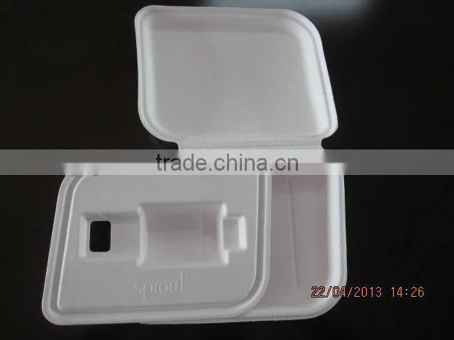 Custom Sugarcane Bagasse Molded Fiber Coffee Cup Trays,Cup Holder Pulp Paper