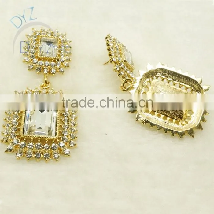 fashion jewelry set for women with clear stone/gold plate jewelry to buy