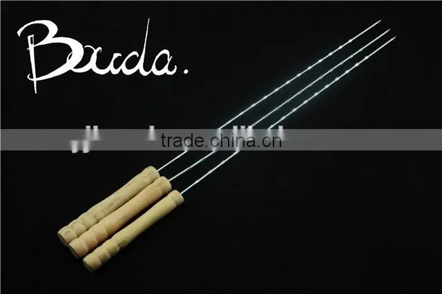 Stainless Steel Barebecue bbq Grill Net with wooden handle BD-B8112