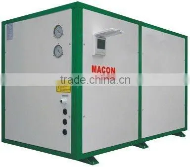 Ground water to water heat pump, with radiators for central heating
