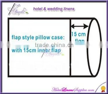 250TC white plain sateen Oxford style pillow sham, sateen pillow sham with flanges/borders for hotels
