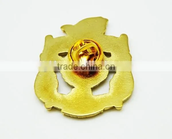 Best quality gold metal lapel pin back