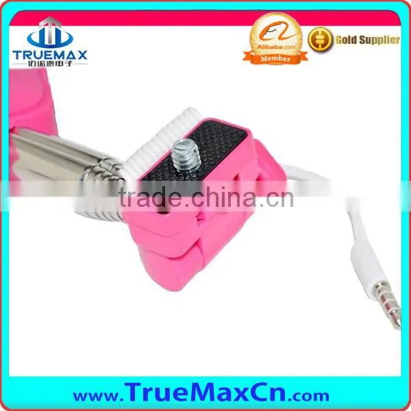 Mini cute cartoon lips style handeld selfie stick monopod, Wired Remote Camera Shutter