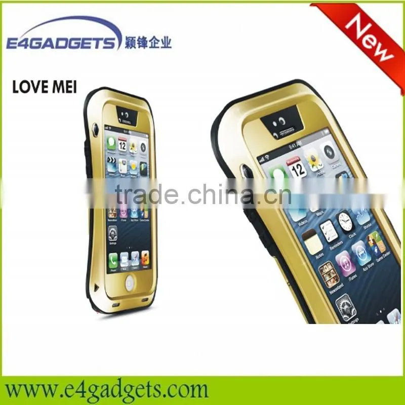Love Mei brand Tri protect small waist style AL metal mobile phone case for apple iphone 5S, for iphone 5 case 9 colors