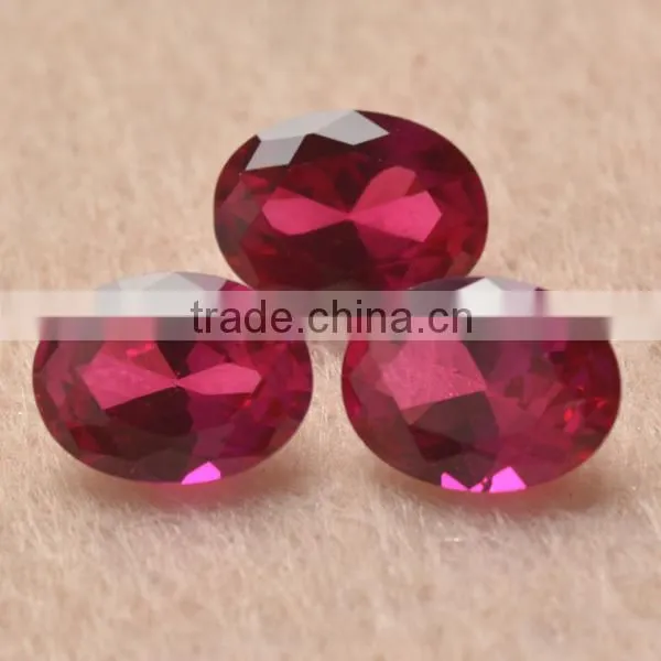 aaa quality 8# polished round cut synthetic red ruby gemstone