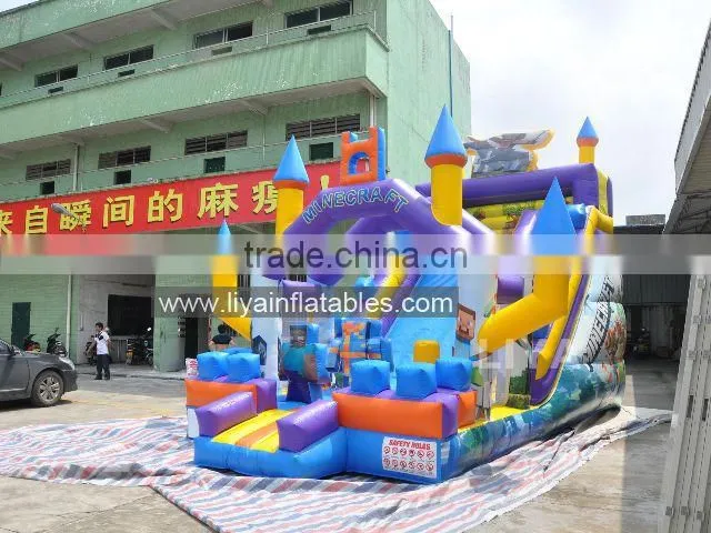 inflatable mine craft bouncer slide