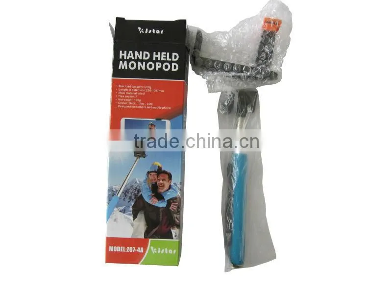 2014 factory wholesale kjstar monopod stick with smart phone holder excellent quality Z07-4A
