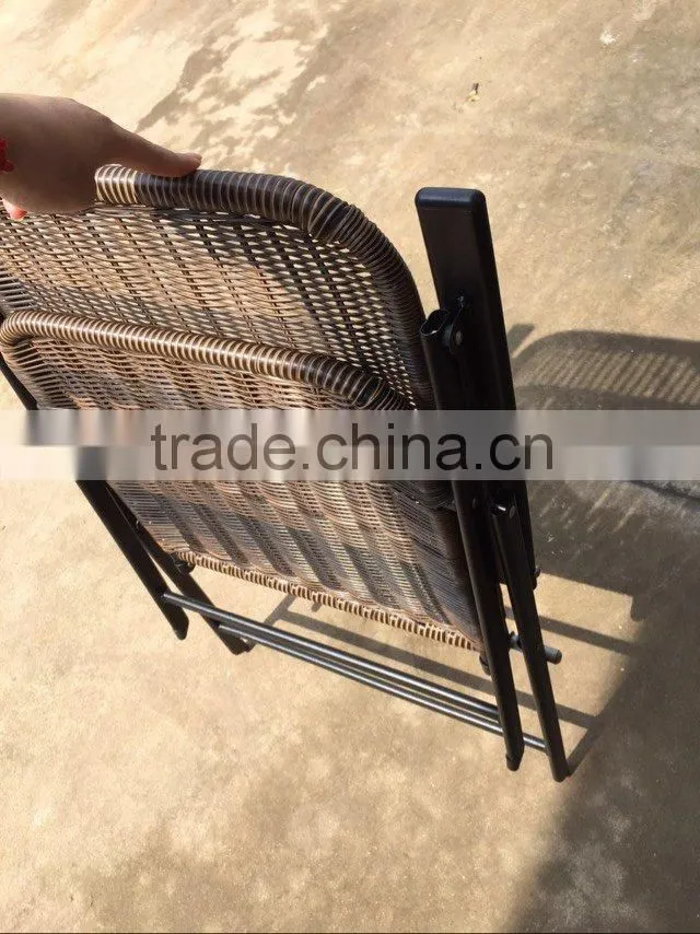 foldable rattan wicker chair with steel frame