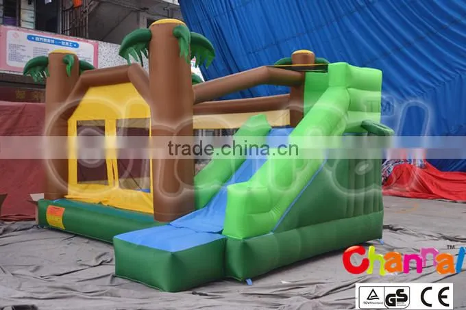 inflatable little jungle home use castle with basketball hoop