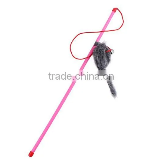 Funny Pet Cat Kitten Play Feather Teaser Rod Wand Playing Toy With Bell