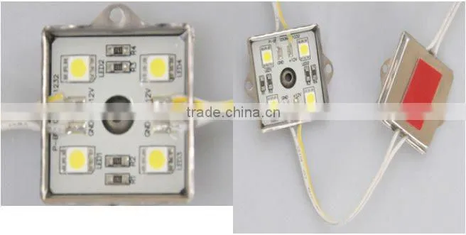 1Pack(100pcs)35mm*35mm Waterproof LED Module(SMD 5050,4LEDs,metal shell,white light)