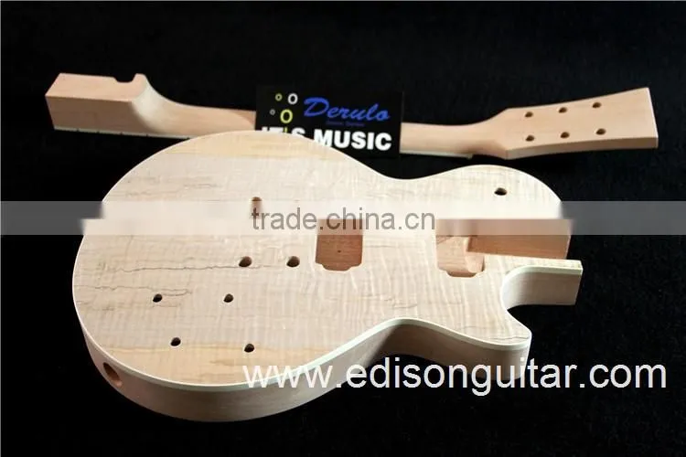 China Guitar Factory Mahogany Body Flamed Maple Top DIY Electric Guitar Kits MX-021