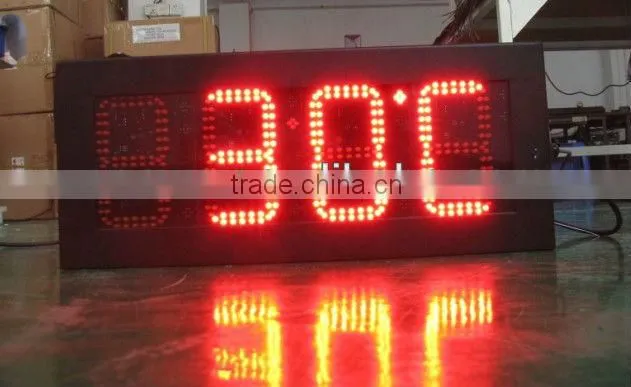 5 inches red color outdoor waterproof Led Time And Temperature Sign Board