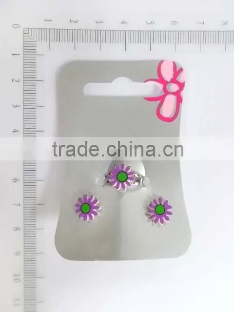 Cute acrylic sun baby earring and ring set for little girls