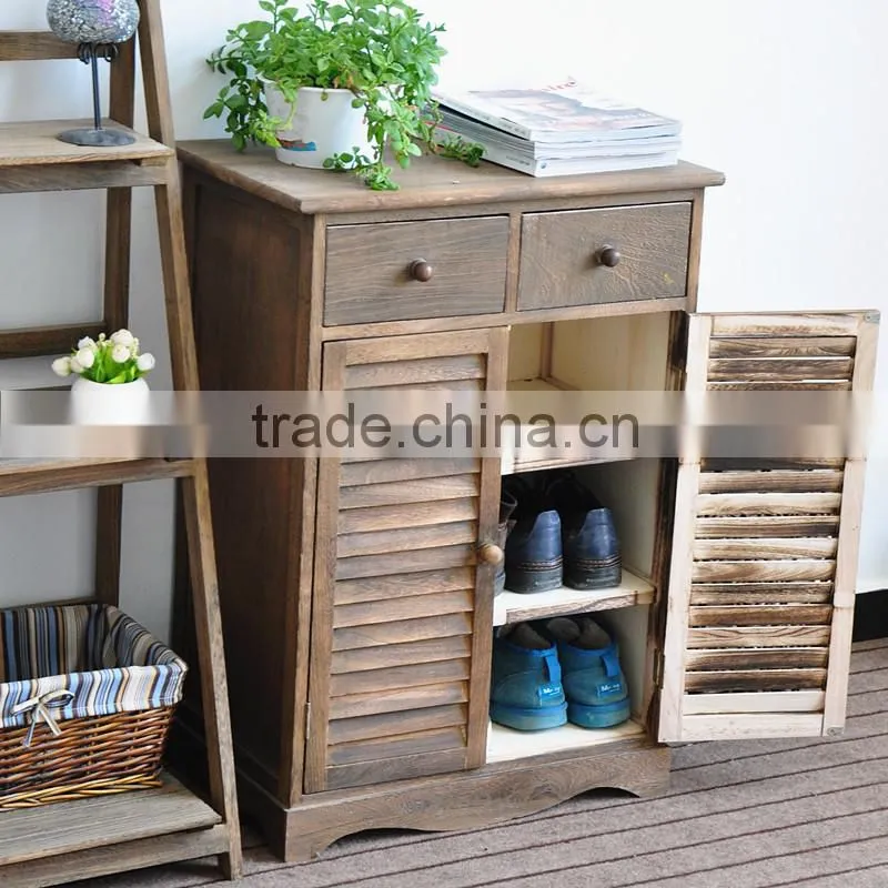 Living room solid wood shutter shoes collect racks ,storage cabinet