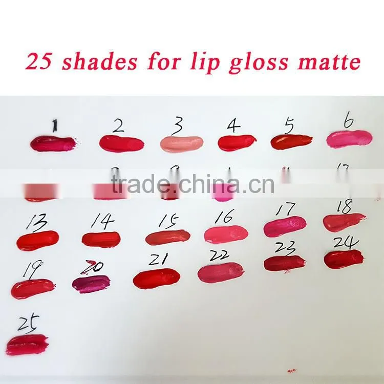 Private label 25 shades waterproof liquid matte lipstick with factory price