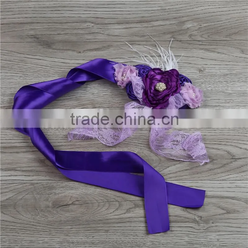 2016 christmas pearl flower bands girls hair accessories