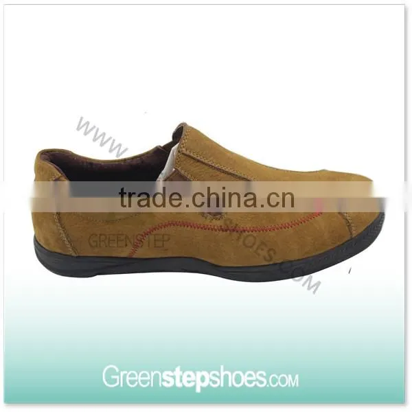 Men Genuine Leather Moccasin Loafer Shoe Brown
