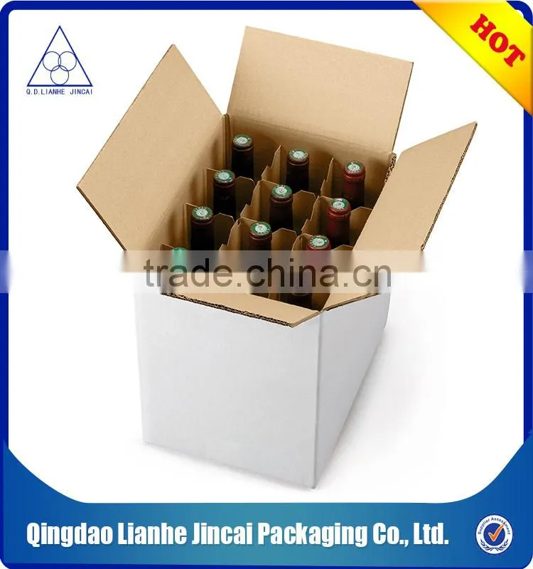 Corrugated wine box with dividers